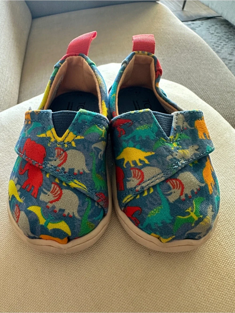 Toms Tiny Alpargata Slip On Dino Shoes Toddler Size 4